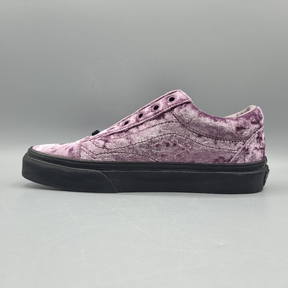 New Vans Old Skool Velvet Sea Fog Purple and Black CUTE Women's Size 5.5 - Picture 4 of 9